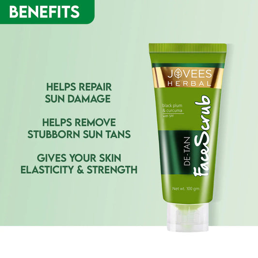 Jovees Detan Face Scrub With SPF Black Plum & Curcuma 100g