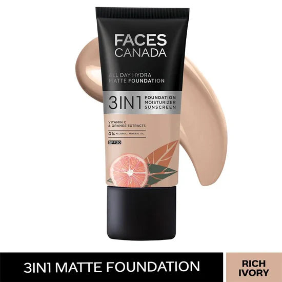 Faces Canada All Day Hydra 3-In-1 Matte Foundation - SPF 30 25ml