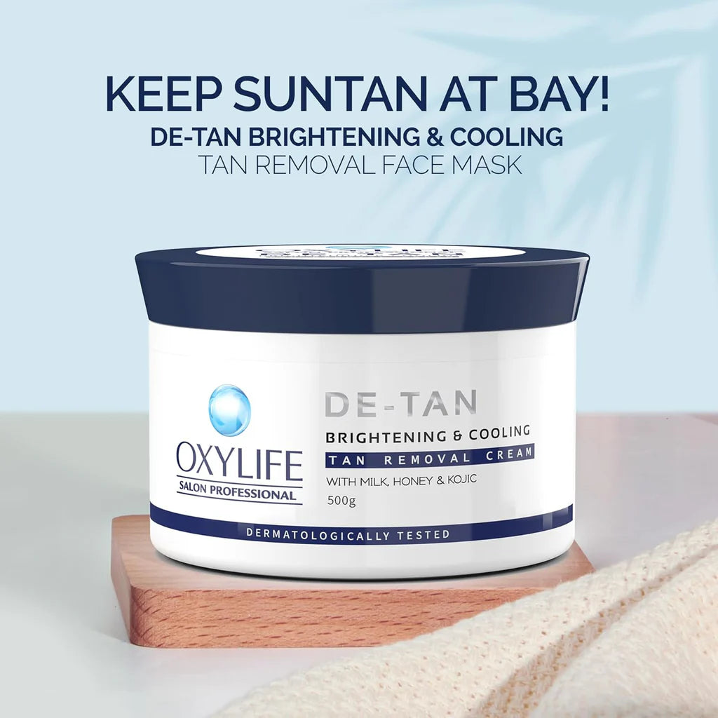 Oxylife Salon Professional De-Tan Brightening & Cooling Tan Removal Cream 500g