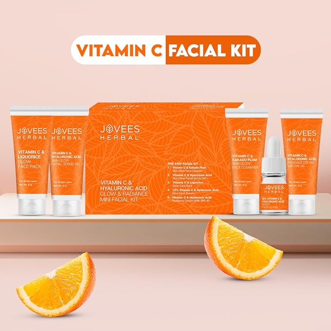 Jovees Herbal Vitamin C & Hyaluronic Acid Glow & Radiance Mini Facial Kit