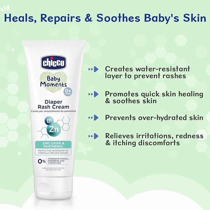 Chicco Baby Moments Diaper Rash Cream with Zinc Oxide & Vitamin B5 50g
