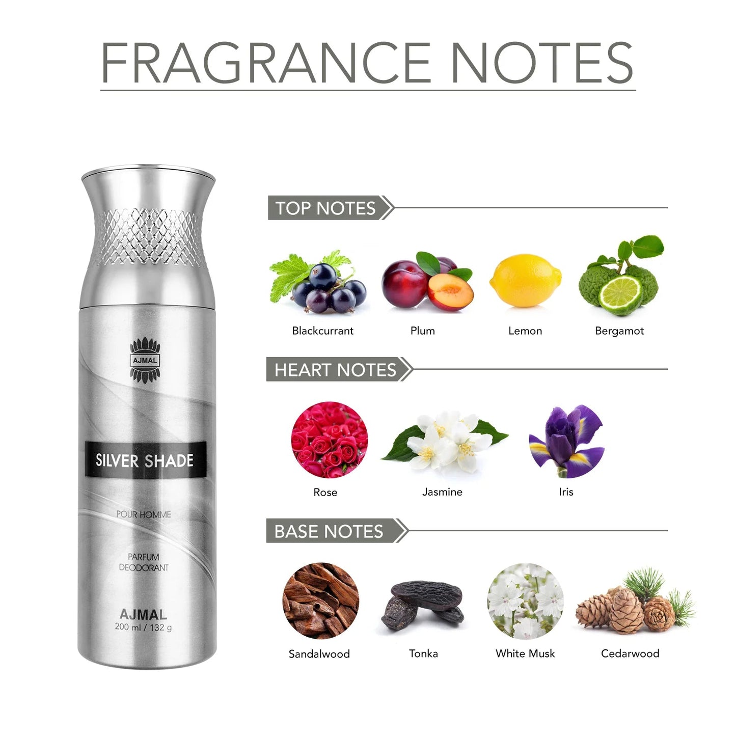 Ajmal Sliver Shade Deodorants 200ml