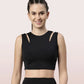 Enamor Shelf Bra Crop Vest | Crew Neck Vest With In-Built Shelf Bra Support | Hugged Fit E123