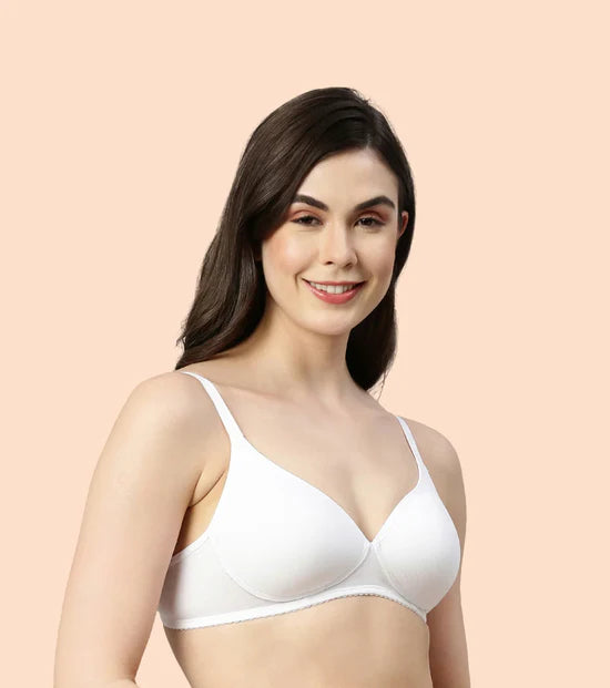 Enamor-A039 Perfect Coverage T-Shirt Bra - Supima Cotton Padded Wirefree Medium Coverage
