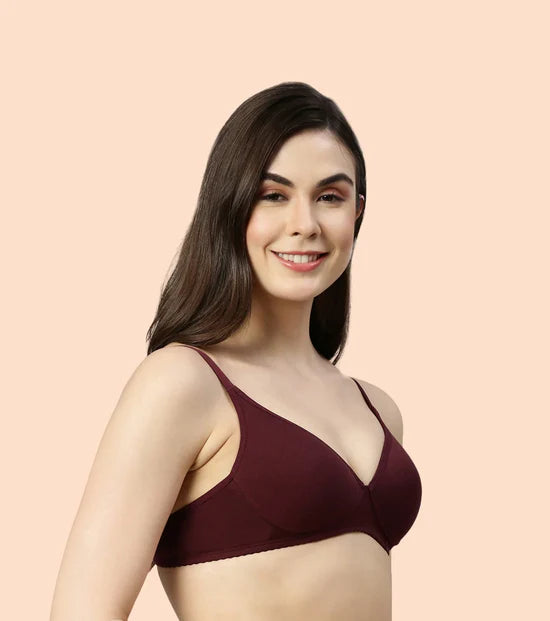 Enamor-A039 Perfect Coverage T-Shirt Bra - Supima Cotton Padded Wirefree Medium Coverage