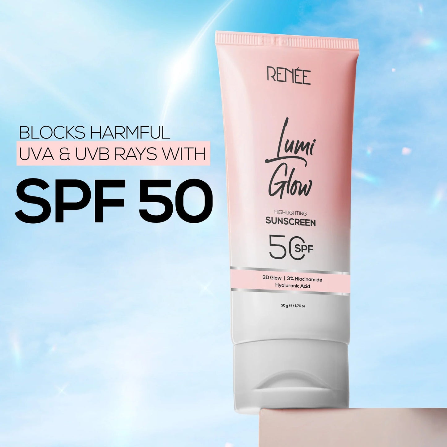 RENEE Lumi Glow Highlighting Sunscreen with SPF50 50g