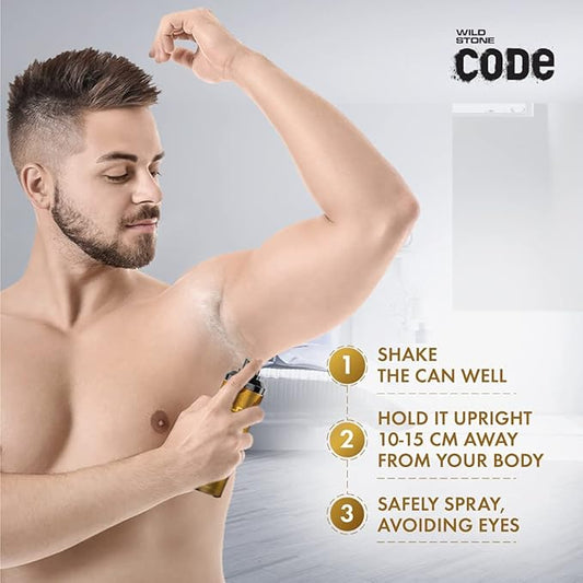Wild Stone CODE Gold Long Lasting No Gas Perfume Body Spray For Men 120ml
