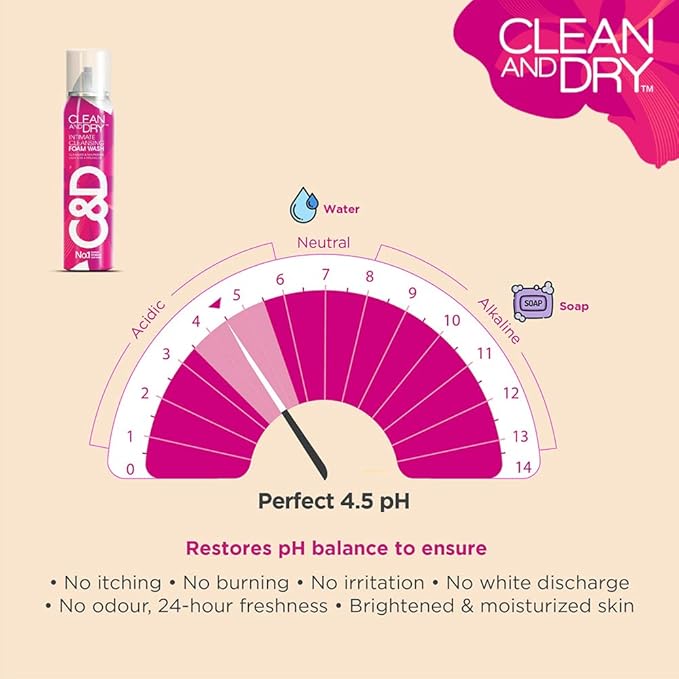 Clean And Dry Intimate Cleansing Foam Wash 85g