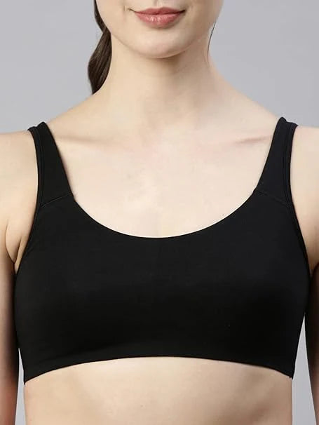 Enamor SB06 Low Impact Cotton Sports Bra - Non-Padded • Wirefree