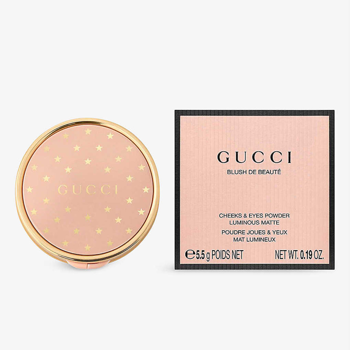 GUCCI BLUSH DE BEAUTE CHEEKS & EYES POWDER LUMINOUS MATTE POUDRE JOUES & YEUX MAT LUMINEUX TENDER APRICOT 5.5g