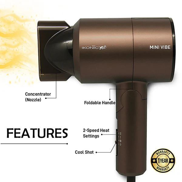 Ikonic Me Ikonic Me Mini Vibe Hair Dryer ( Coffee )
