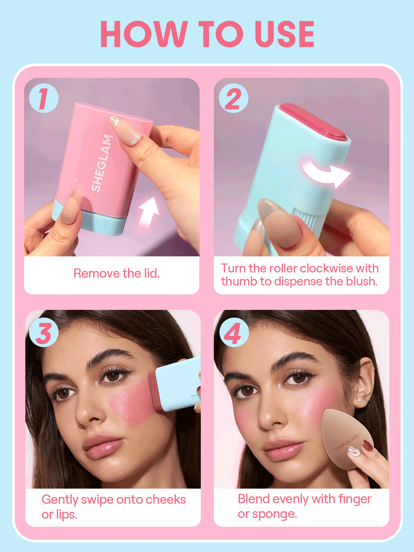 SHE GLAM Glass Glow Blush Stick-Cherry Express 15g