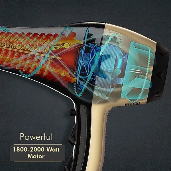 Vega PROFESSIONAL Pro Dry 2000-2200W Hair Dryer -Gold - VPVHD-04