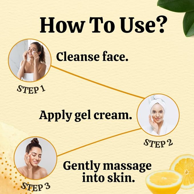 Riyo Herbs Vitamin-C Gel Moisturizer With Vit-E, Rosehip Oil & Lemon Peel Extracts For Fights Pigmentation, Skin Damage & Makes Skin Even Tone, Fast Absorbing Gel Moisturizer, 50gm