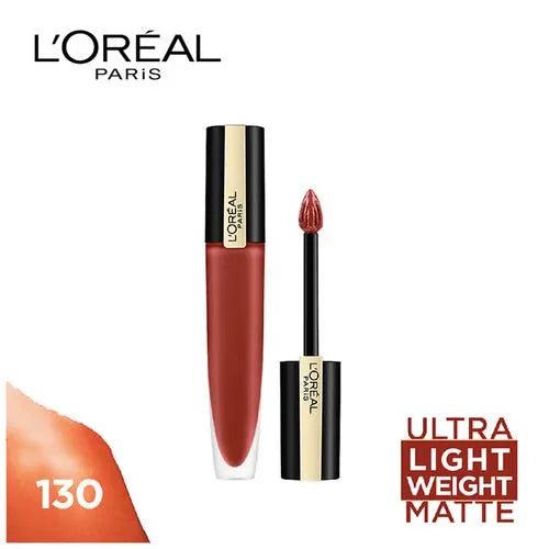 Loreal Paris Rouge Signature Matte Liquid Lipstick - Soft-Matte Finish, Super-Lightweight Formula, 7 g 130 I Amaze