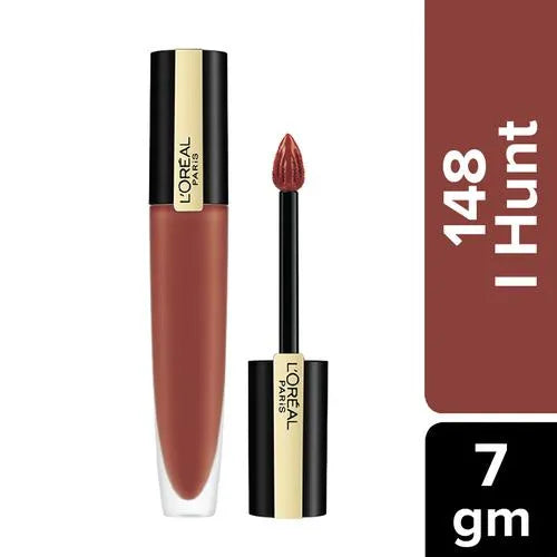 Loreal Paris Rouge Signature Matte Liquid Lipstick - Ultra Light Weight, No Stain, 7 g 148 I Hunt