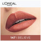Loreal Paris Rouge Signature Matte Liquid Lipstick - Ultra Light Weight, No Stain, 7 g 147 I Believe