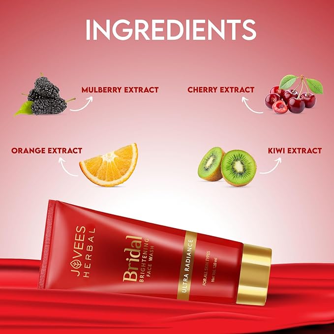 Jovees Herbal Bridal Brightening Face Wash | Ultra Radiance For Brightening Skin | Reduces Dark Spot 120ml