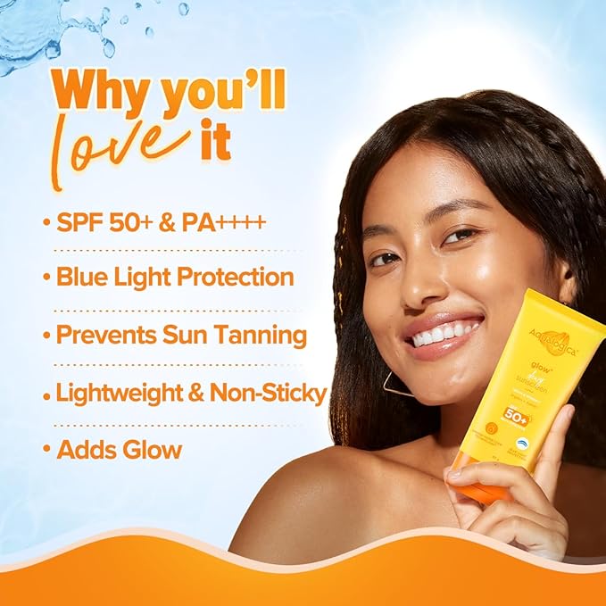 Aqualogica Glow+ Dewy Sunscreen Papaya & Vitamin C Spf 50+ PA+++++ 80g