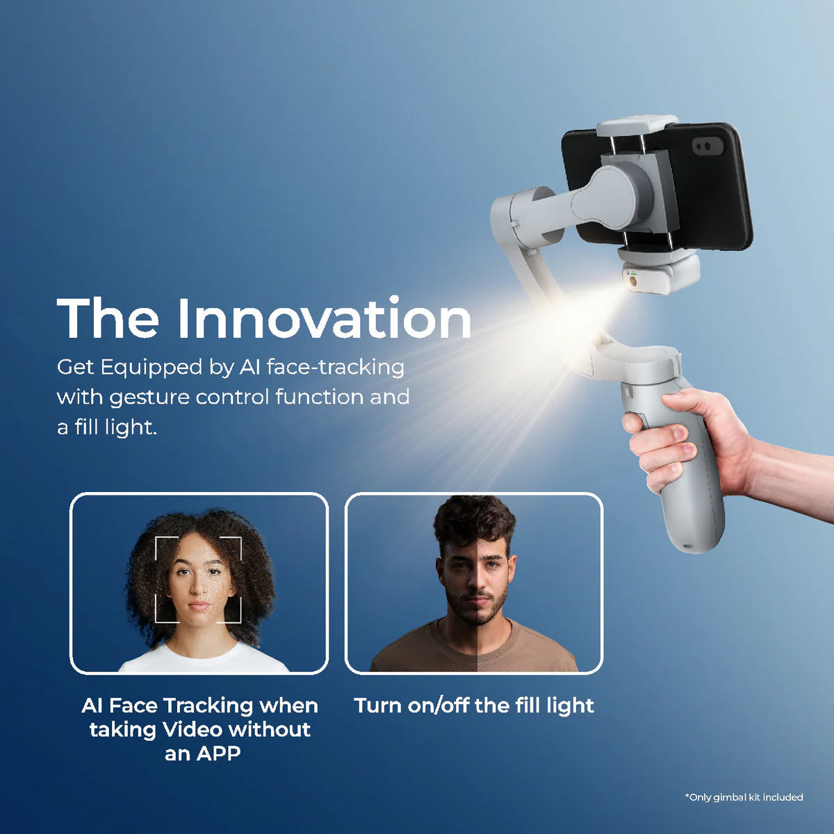 Digitek DSG-007F AI 3 Axis Wide Angle Smartphone Gimbal with AI Tracker & 5 hrs Working time