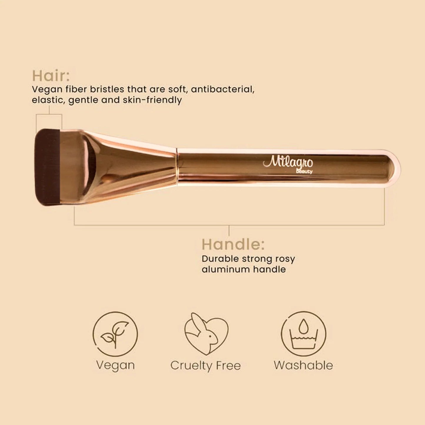 Milagro Beauty Glass Skin Foundation Brush
