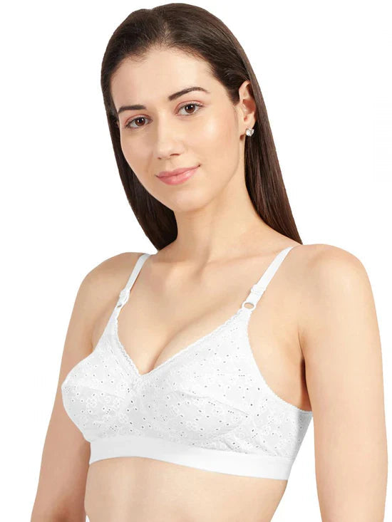 SONARI Cream Chikankari Bra