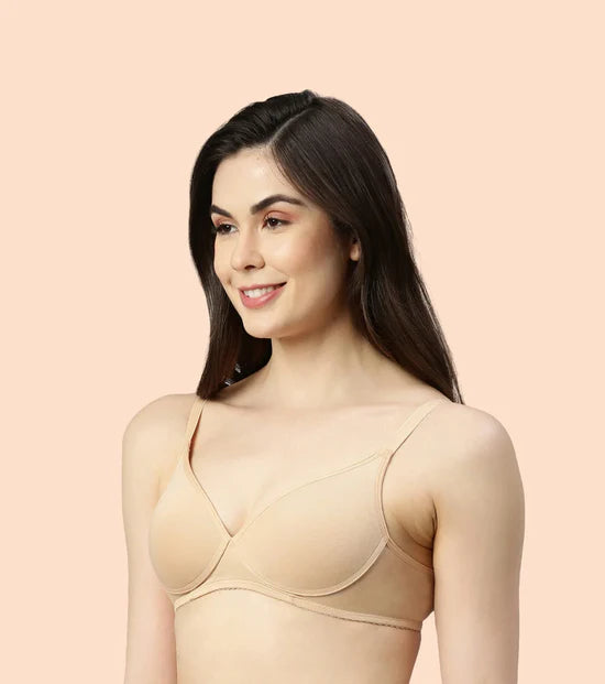Enamor-A039 Perfect Coverage T-Shirt Bra - Supima Cotton Padded Wirefree Medium Coverage