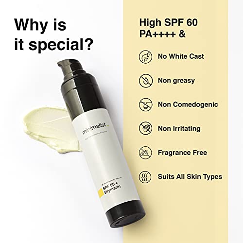 Minimalist SPF 60 Sunscreen Broad Spectrum PA++++ 50gm