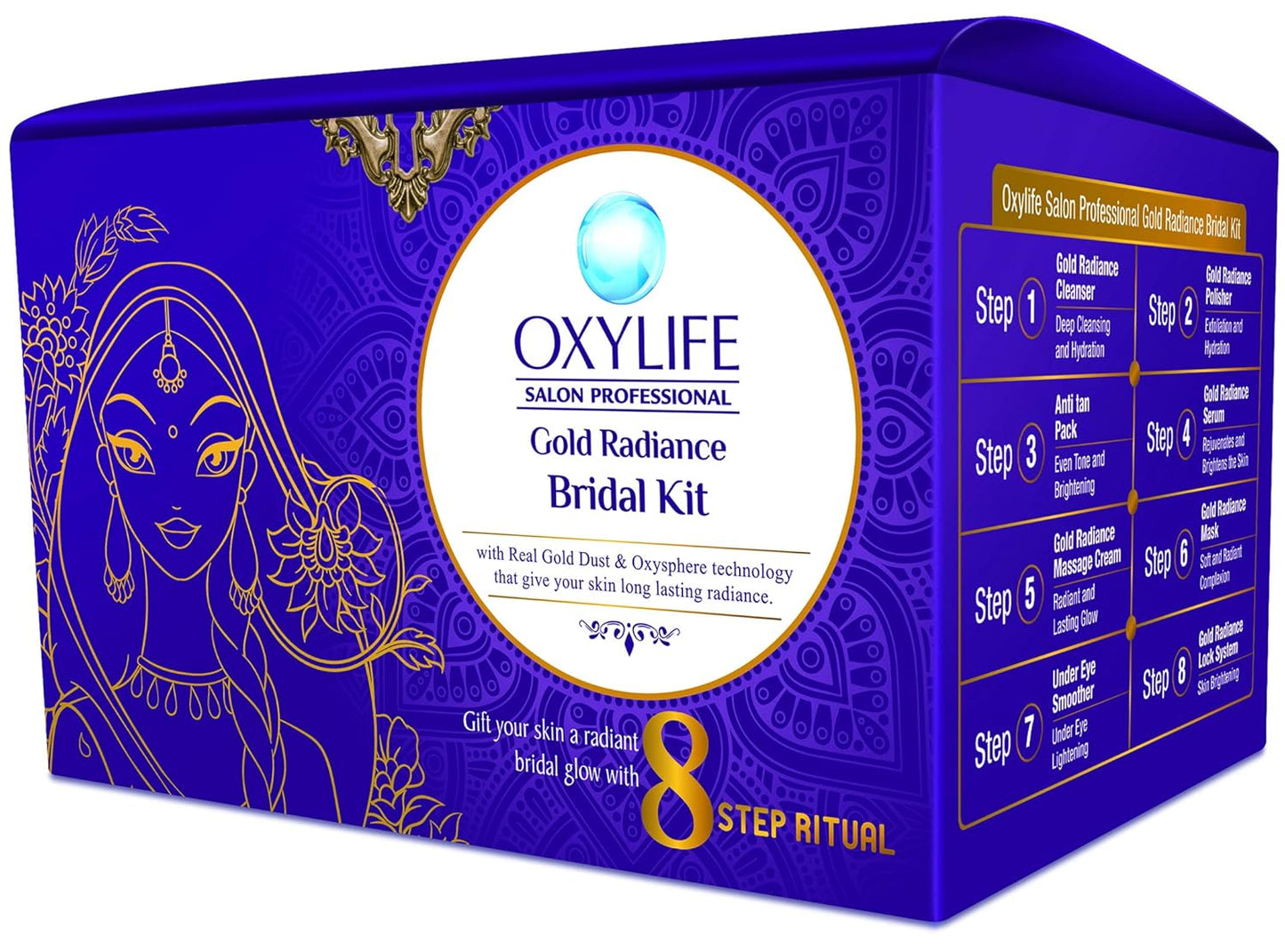 Oxylife Salon Professional Gold Radiance Bridal Kit - 336g (with x2 Jaquline Kajal Free)