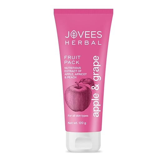 Jovees Herbal Apple & Grape Fruit Pack | With Apple, Apricot & Peach Extracts | For Uneven Skin Tone | For All Skin Types | 120gm