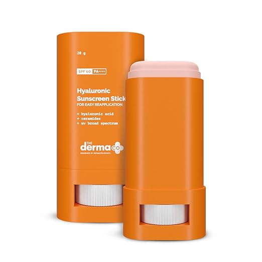 The Derma Co Hyaluronic Sunscreen For All Skin Types Stick With Spf 60 & Pa++++ For Easy Reapplication - 20G