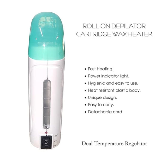 Hector Professional Roll On Depilator Cartridge Wax Heater- Elite with Dual Temperature Regulator I Wax Warmer