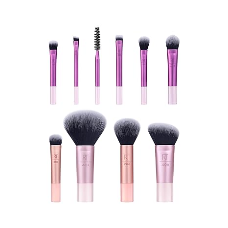 Real Techniques Travel Fantasy Mini Brush Kit 10 in 1 Total Face Kit for concealer + powder + blush + contour + shadow