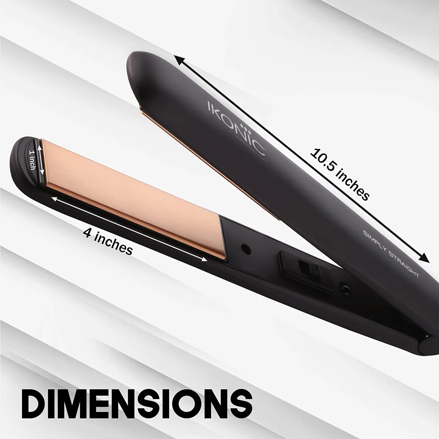 IKONIC Simply Straight Hair Straightener, Black
