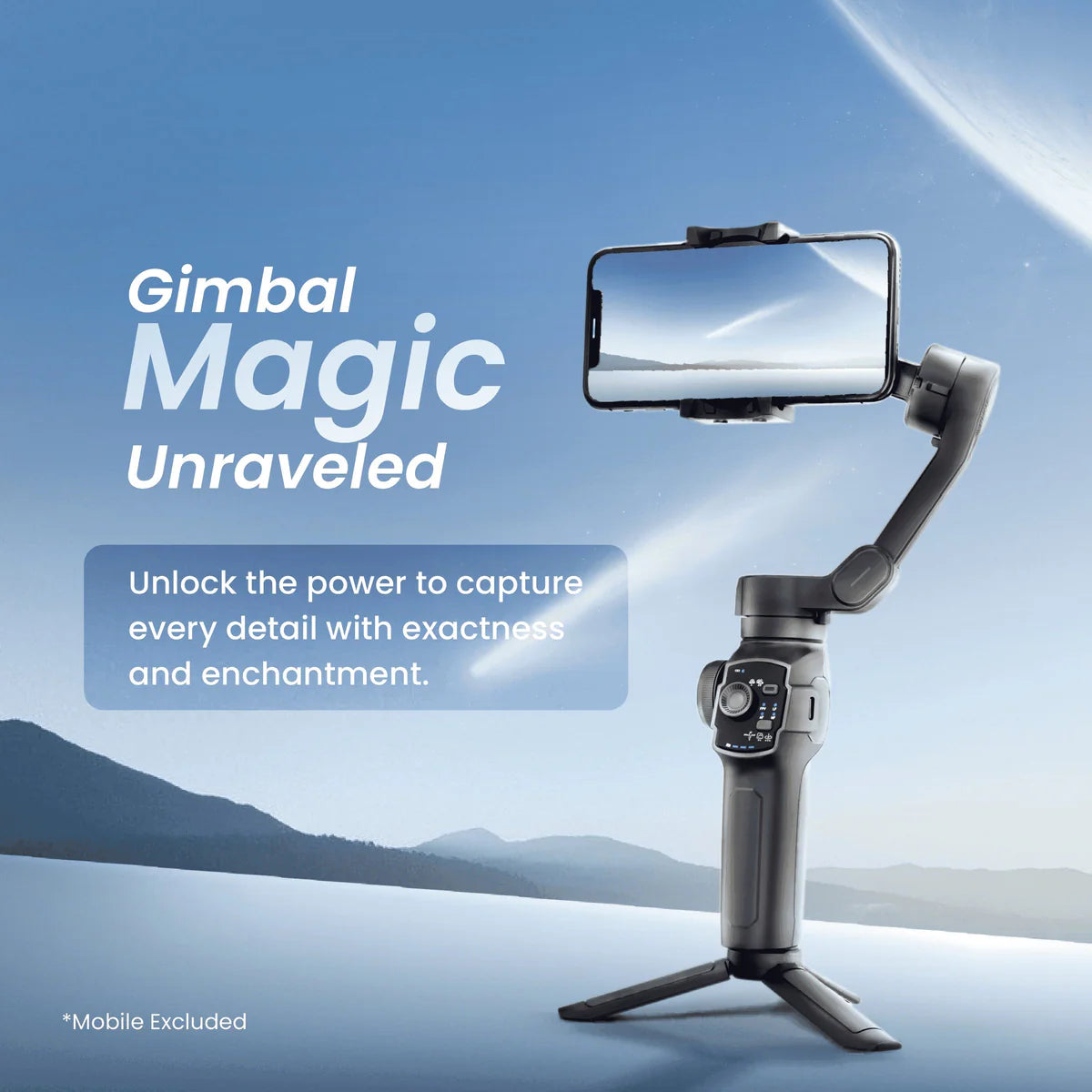 Digitek (DSG-009F AI TRACKER ) 3 Axis Foldabe Smartphone Gimbal with Built in Extandable Telescopic Rod
