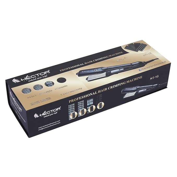 HECTOR Professional Hair Crimping Machine,Black 4 in 1 HT-15