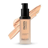 FACES CANADA Flawless Matte Foundation 30 ml | 3-in-1 Foundation + Moisturizer + Concealer | 12 HR Hydration + SPF 18 | Full HD Matte Coverage | Lightweight | Anti Ageing