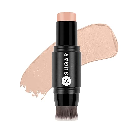 SUGAR Cosmetics Ace Of Face Mini Foundation Stick with In-Built Brush | Lasts 24hrs | Full Coverage Foundation for Women | 7gm