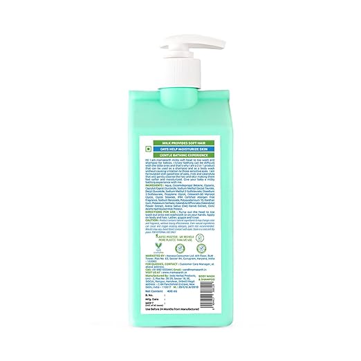 Mamaearth Milky Soft Head to Toe Wash With Oats, Milk, and Calendula for Babies- 400 ml 2-in-1 Tear-Free Body Wash & Shampoo | Moisturizes and Soothes Skin