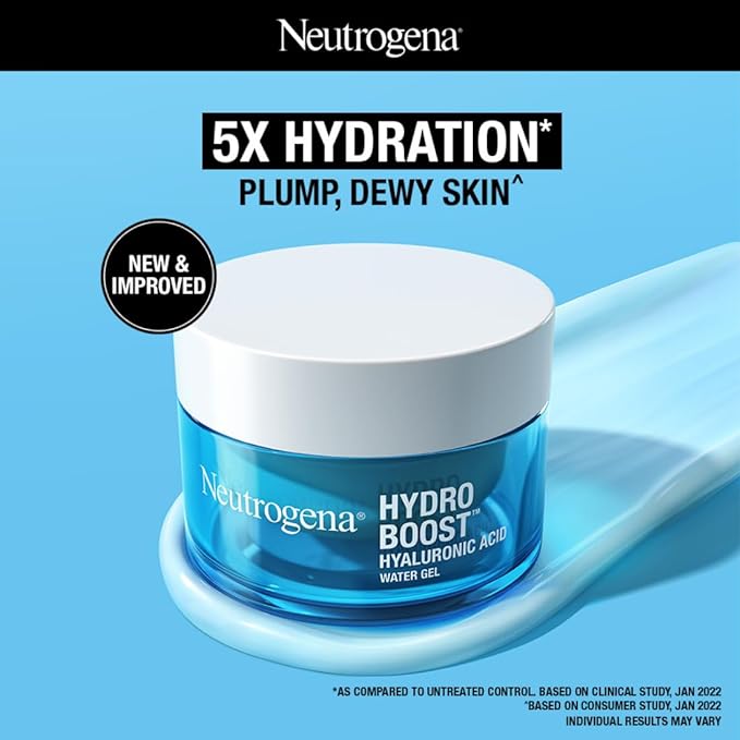 Neutrogena Hydro Boost Hyaluronic Acid Moisturizer | 5x Hydration | Water Gel Infused with 9 Amino Acids | For All Skin Types | For Men & Women 50g