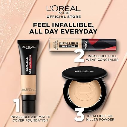 L'Oreal Paris Full Coverage Concealer, Waterproof Formula, For Undereye Circles and Blemishes, For Highlighting and Contouring, Infallible, Shade: 312, 10g