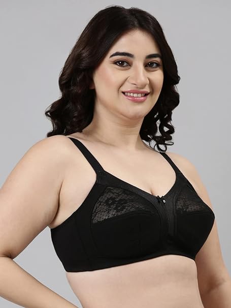 Enamor A014 Super Contouring M-Frame Full Support Bra - Supima Cotton, Non-Padded, Wirefree & Full Coverage