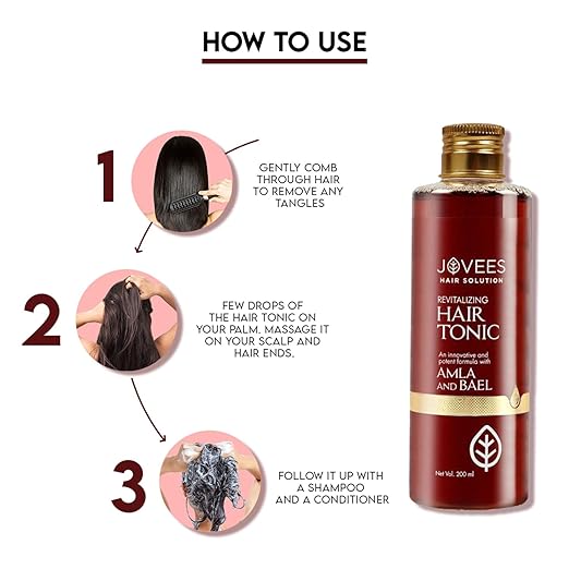 Jovees Herbal Revitalising Amla & Bael Hair Tonic | Gives Long, Strong & Thick Hair | For All Hair Types 200ml