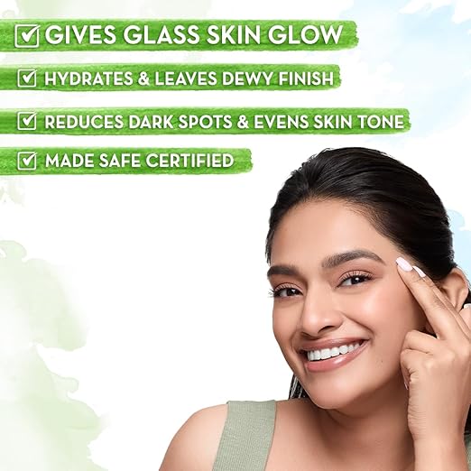 Mamaearth Rice Water Dewy Active Serum with 10% Niacinamide, Rice Water & Hyaluronic Acid For Glass Skin | Gives Dewy Finish |Brightens Skin|Suits All Skin Types 50 ml