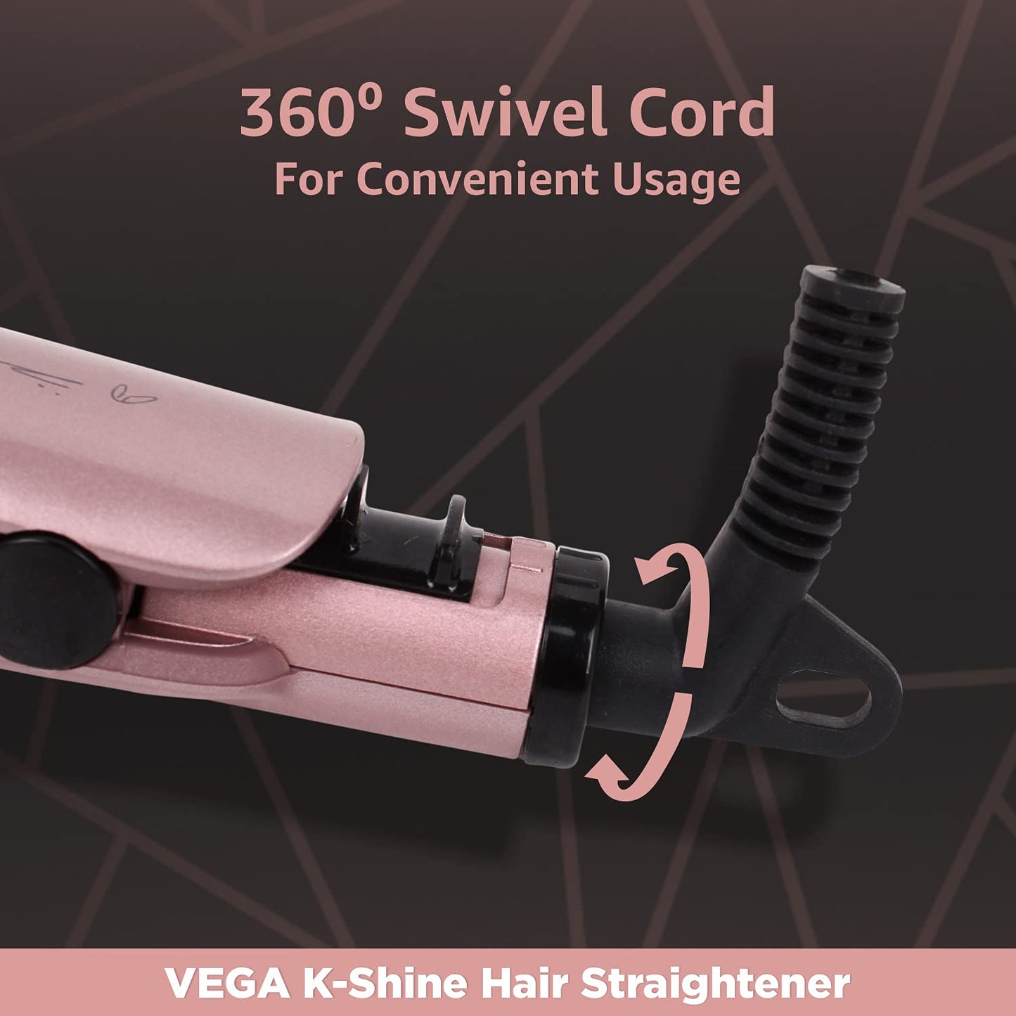 Vega K Shine Hair Straightener Keratin Infused Plates VHSH-28