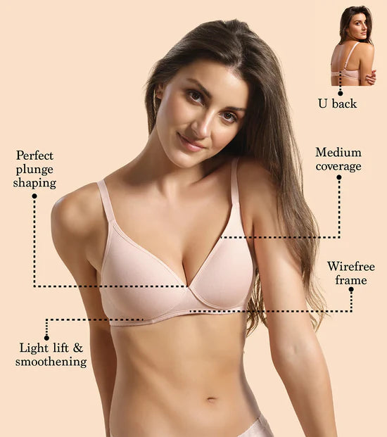 Enamor-A039 Perfect Coverage T-Shirt Bra - Supima Cotton Padded Wirefree Medium Coverage