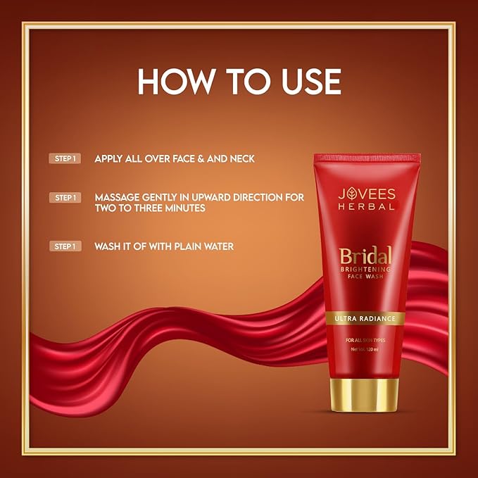 Jovees Herbal Bridal Brightening Face Wash | Ultra Radiance For Brightening Skin | Reduces Dark Spot 120ml