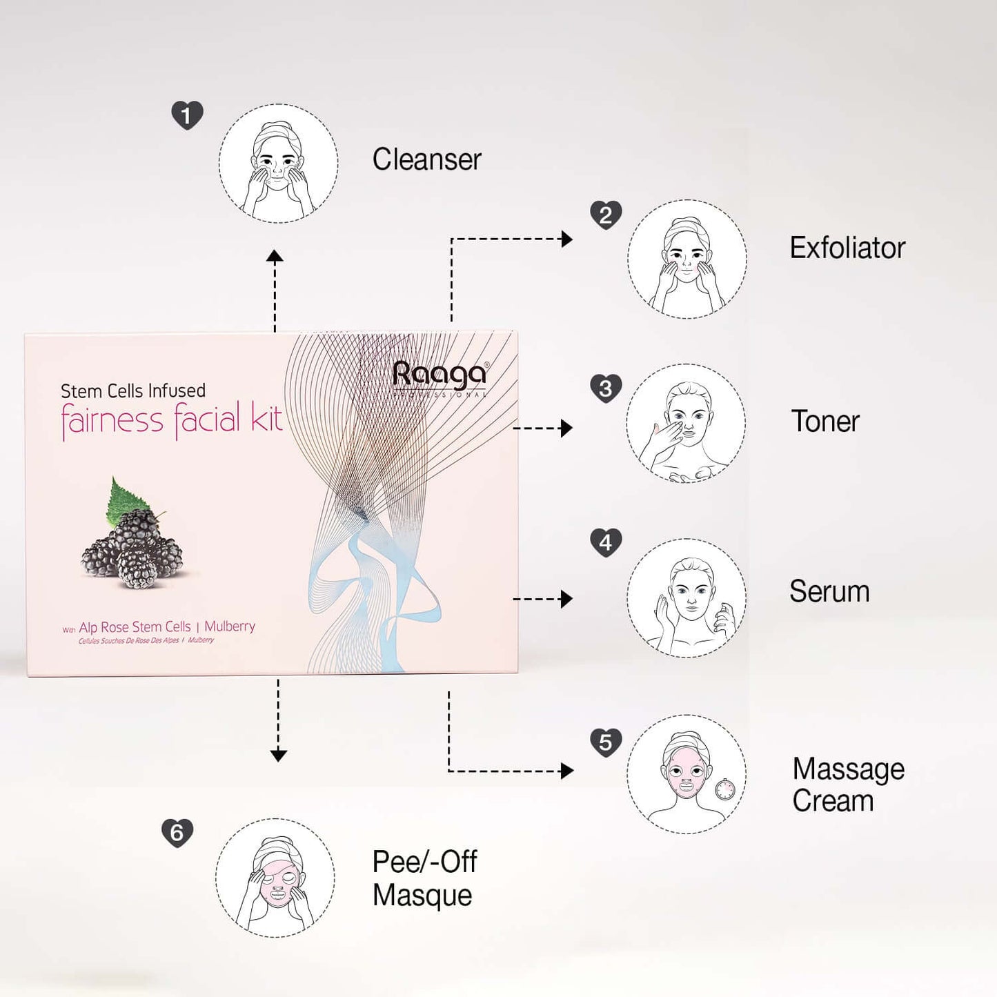 Raaga Professional Fairness Facial Kit 6 Steps