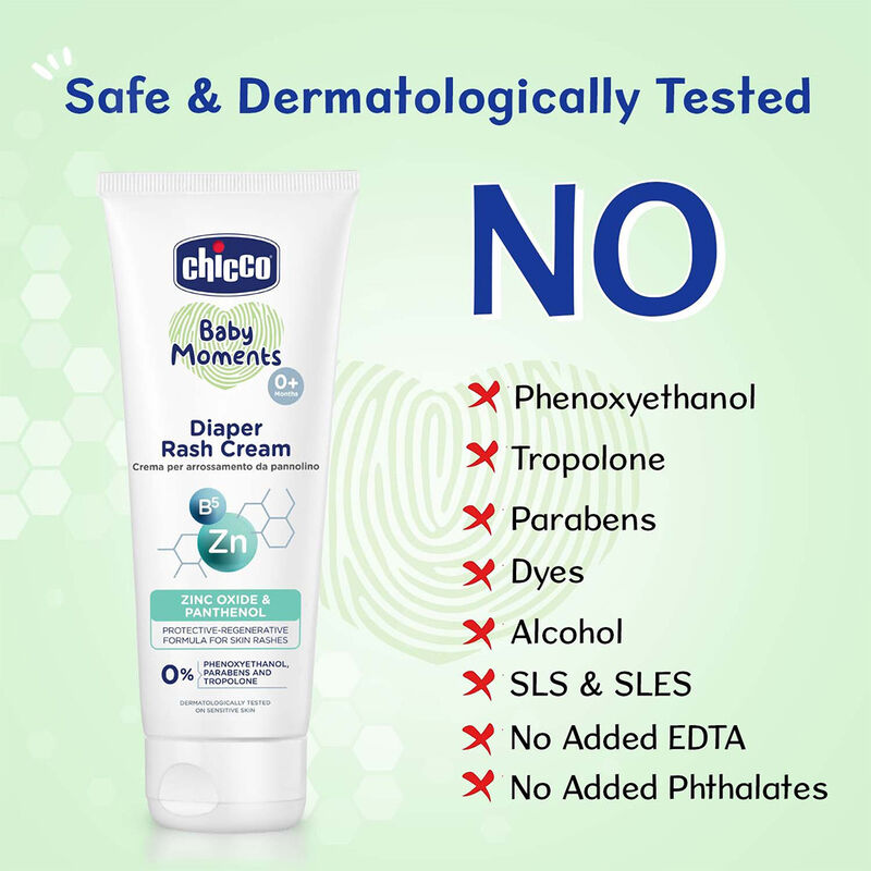 Chicco Baby Moments Diaper Rash Cream Zinc Oxide Panthenol 0% 100gm