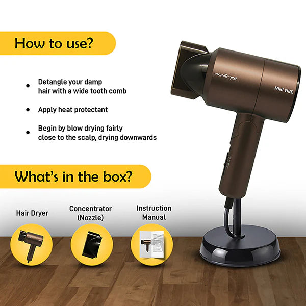 Ikonic Me Ikonic Me Mini Vibe Hair Dryer ( Coffee )